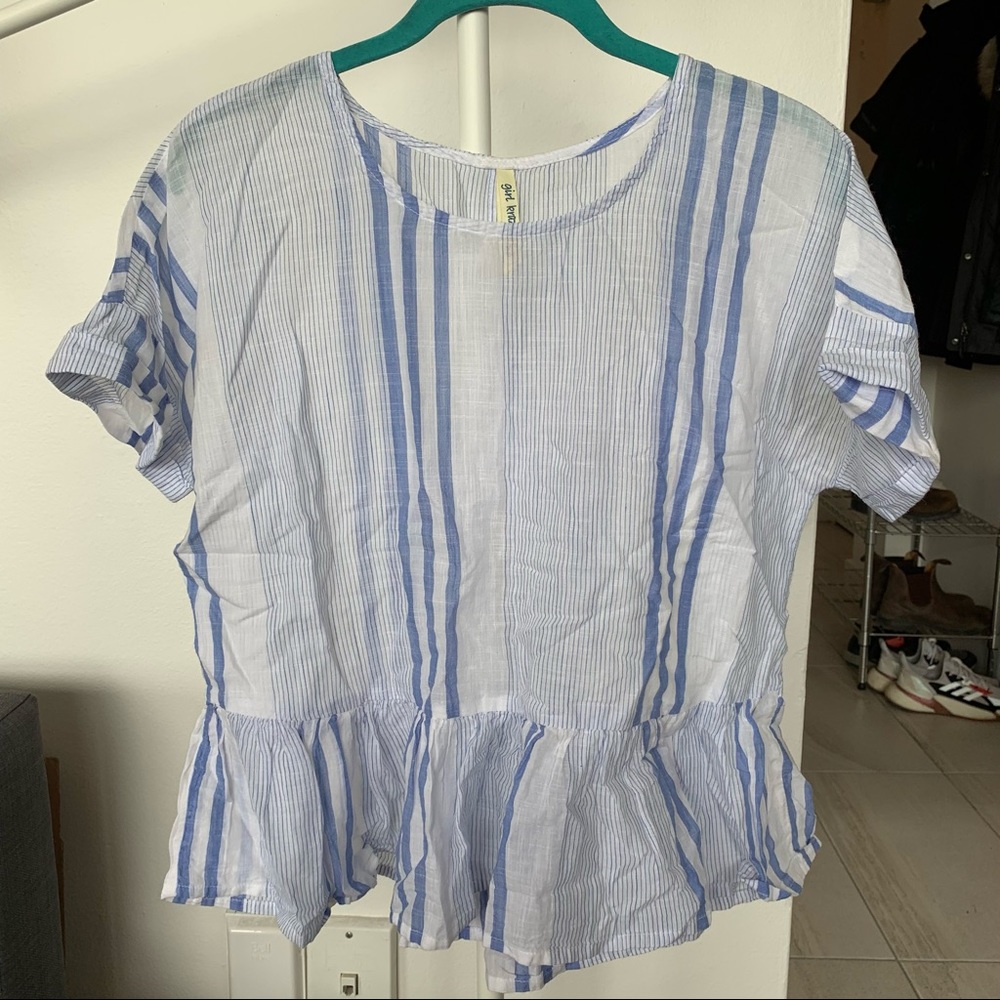 Striped Peplum Top